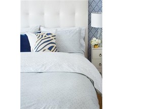 Garden Gate duvet cover set with Zebra print accent pillow by Samantha Pynn for Simons Maison.