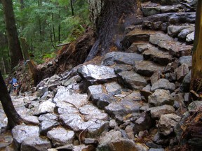File: Grouse Grind rock steps.