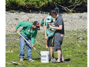 Hands on experience, such as ecological sampling, barbequing clams, and restoring clam garden walls, allows students to learn new skills while participating in a traditional activity.