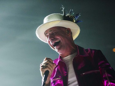 Lead Singer Gord Downie on stage for the first concert of the Tragically Hip's final tour at the Save On Foods Memorial Centre, Victoria, July 22 2016.