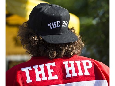 Fans gather before the concert and purchase merchandise prior to attending the first concert of the Tragically Hip's final tour at the Save On Foods Memorial Centre, Victoria, July 22 2016.