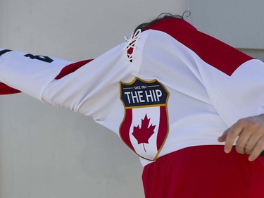 Fans gather before the concert and purchase merchandise prior to attending the first concert of the Tragically Hip's final tour at the Save On Foods Memorial Centre, Victoria, July 22 2016.