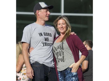 David and Marcie Shand arrive for the first concert of the Tragically Hip's final tour at the Save On Foods Memorial Centre, Victoria, July 22 2016.