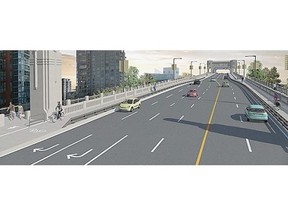 Illustration of the Burrard Corridor infrastructure upgrade. For more, visit vancouver.ca/burrardcorridor