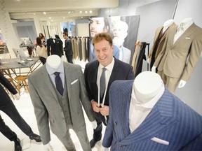 Indochino CEO Drew Green in the Yaletown men’s store where they custom tailor men’s suits and dress shirts.