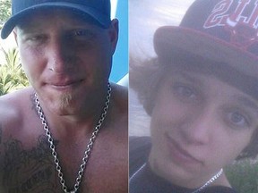 Kristopher Teichrieb, left, is accused of assaulting Jessie Simpson, right, with a baseball bat outside a Kamloops home. Simpson is on life support in hospital.