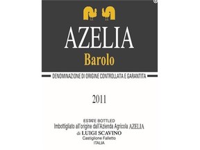Luigi Scavino Azelia Barolo 2011, Piedmont, Italy, $54.99