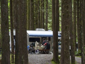 Campers at Alouette Lake in Golden Ears Provincial Park in Maple Ridge.