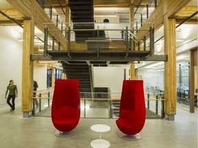 Interior of the Mountain Equipment Co-op (MEC), which is a LEED Platinum building, on Great Northern Way at Vancouver in 2014. Now, the City of Vancouver wants all new residential and office buildings in the city to be emission-free and powered entirely by renewable energy by 2030 at the latest. Arlen Redekop/PNG FILES