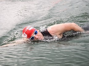 A Detroit man has completed a gruelling endurance swim across British Columbia's Okanagan Lake.