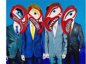Museum of Anthropology: Lawrence Paul Yuxweluptun, Fish Farmers They Have Sea Lice, acrylic on canvas, 2014. Photo: Ken Mayer