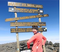 Natalie Walshaw wore her Sun Run T-shirt when she decided to hike to the top of Mount Kilimanjaro.