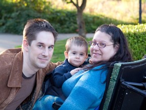 Neil and Elana Mathson with their son Jake. The provincial government has clawed back almost $20,000 in death benefits that came to Matheson from the Canada Pension Plan into which his late wife paid for 17 years, writes the single dad, who gets disability payments because he has cerebral palsy.