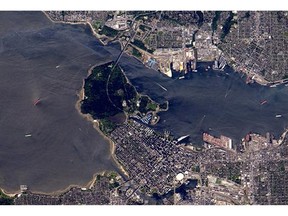 Col. Tim Kopra, aboard the International Space Station, Tweeted out a pic he took of Vancouver from 400 km away.