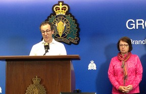 Peter Ladner speaks to media at an RCMP press conference on the seventh anniversary of the murder of his sister Wendy Ladner-Beaudry.