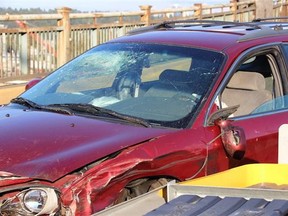 ARCHIVE — A 30-year-old Surrey woman has been charged in a multiple-vehicle crash on the Pattullo Bridge last summer.