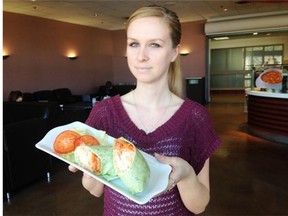 Jeanine Anctil serves vegetarian meals at The Rix, a Chartwells food outlet in BCIT campus.