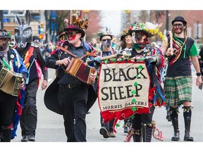 The Black Sheep Morris Dancers from Bowen Island participate the 12th Annual St. Patricks Day Parade in Vancouver, B.C. Sunday March 13, 2016.