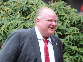 Tornonto Mayor Rob Ford outside the Best Western Coquitlam Inn in Coquitlam, BC, February, 2014.