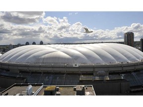The deflation of the old B.C. Place dome roof.
