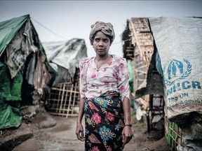 A woman in one of the 'concentration' camps in Sittwe, Myanmar where people are suffering from famine. She has not eaten in four days, she says,