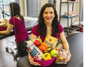 Nutritionist Cristina Sutter with some healthy snacks.