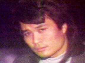 An old photo of Roy Kenshin Lee, who is serving his sentence for an Ontario murder in B.C. Lee now 51, was sporting a shaved head during a Parole Board hearing that ruled Friday he could leave jail for a counselling course.