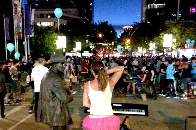 Hundreds gathered outside the Vancouver Art Gallery Thursday for a Pokemon Go event.