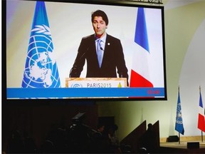 Prime Minister Justin Trudeau addresses world leaders at the United Nations Climate Change Conference last November. Trudeau will deliver the keynote speech at the Globe 2016 conference in Vancouver this week.