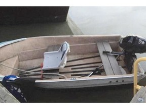 RCMP in Richmond are searching for the owner of this boat found capsized at Gravesend Reach on Friday night in Richmond.