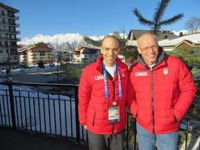 Dr. Dory Boyer (left) and Dr. Robert McCormack at the 2014 Sochi Winter Olympics in Russia. Both Lower Mainland doctors will be part of Canada’s medical support team at the upcoming Summer Olympics in Rio de Janeiro.