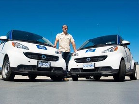 Some of the cars in the Car2Go fleet in Vancouver.