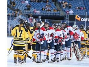 The Women's Classic on New Year's Eve saw the CWHL's Canadiennes pitted against the NWHL's Pride. Could the leagues merge? (Photo by Maddie Meyer/Getty Images)