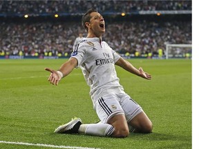 He starred for Real Madrid. Now he's a star in Germany. Will Mexican striker Javier Hernandez star on the pitch at BC Place, or will Benito Floro's back line keep him contained? (AP Photo/Paul White)