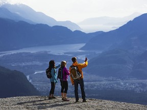 Hiking is one of many activities in and around Squamish. Tourism Squamish
