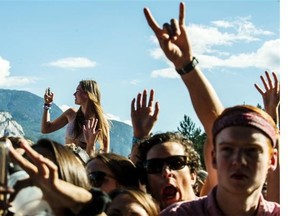 Squamish Valley Music Festival in Squamish, B.C. on August 7, 2015. Schoolboy Q performs for the ecstatic crowd.