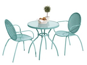 Tera Gear French bistro set in aqua, $179, available at Real Canadian Superstore, realcanadiansuperstore.ca.
