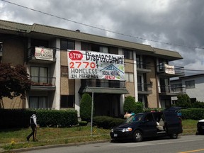 The Stop Demovictions Burnaby Campaign occupied a recently demovicted apartment building at 5025 Imperial on Saturday, July 9, 2016.