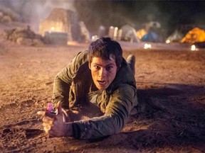 In this image released by 20th Century Fox, Dylan O'Brien appears in a scene from the film Maze Runner: The Scorch Trials. O'Brien was reportedly injuring on the British Columbia set of the third film in the series on Thursday.