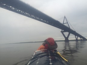 The new bridge that traverses the Mackenzie means we'll soon reach civilization.