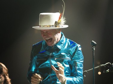 The Tragically Hip's lead singer Gord Downie on Sunday night at Rogers Arena in Vancouver.