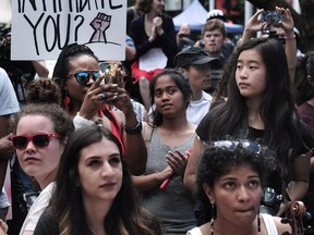 Participants at a Black Lives Matter event at the Vancouver Art Gallery in Vancouver, B.C., on July 10.