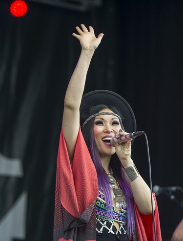 NaRai Dawn and the Star Captains perform as thousands enjoyed the music during Jazz weekend at David Lam Park in Vancouver, July 2, 2016.