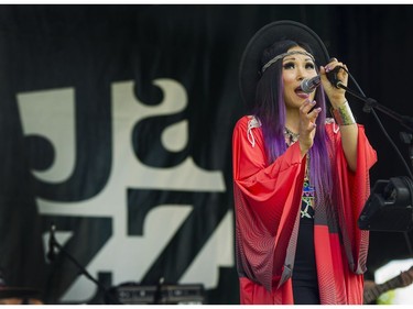 NaRai Dawn and the Star Captains perform as thousands enjoyed the music during Jazz weekend at David Lam Park in Vancouver, July 2, 2016.