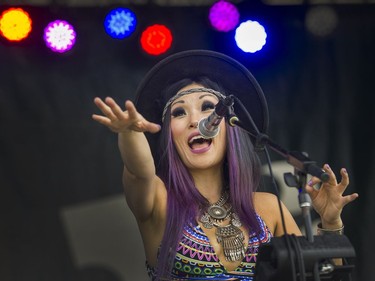 NaRai Dawn and the Star Captains perform as thousands enjoyed the music during Jazz weekend at David Lam Park in Vancouver, July 2, 2016.