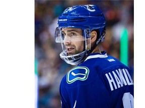 Vancouver Canucks defenceman Dan Hamhuis will be spending the rest of the current season with the team.

Vancouver Canucks’ Dan Hamhuis looks on during a stoppage during first period NHL hockey action against the San Jose Sharks, in Vancouver on Sunday, Feb. 28, 2016.