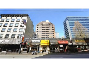 Aging building and store fronts on Vancouver's Granville Street Entertainment district may be the subject of redevelopment in  Vancouver on February 25, 2016.