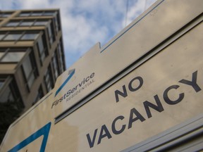 A No Vacancy sign on a rental property in Vancouver's West End in January 2016. Gerry Kahrmann/PNG files