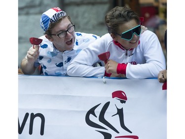 Fans cheers on 230 riders from 15 countries as they compete in the Gastown Grand Prix Vancouver, July 13 2016.