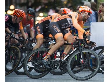Riders compete in the pro mens race in the Gastown Grand Prix Vancouver, July 13 2016.